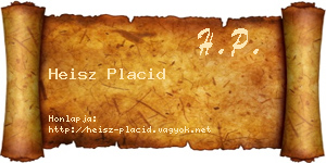 Heisz Placid névjegykártya